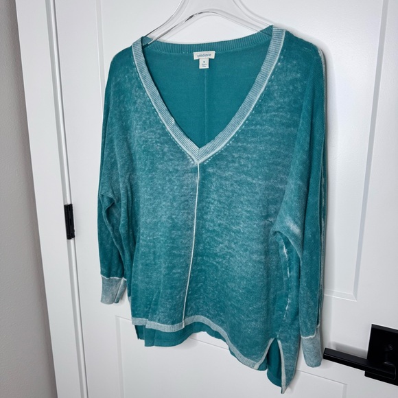 Sundance Women's Relaxed Fit Cece Washed Style V-neck Lightweight Sweater Size M - Picture 3 of 5
